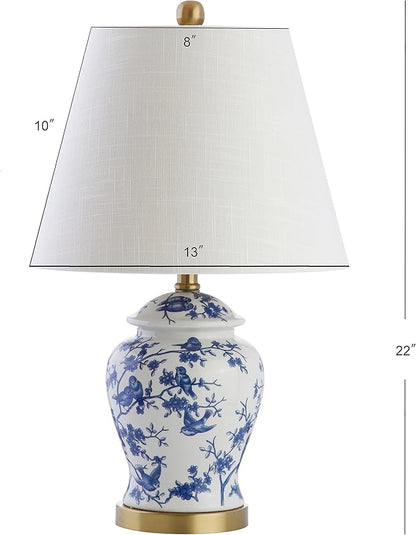 JONATHAN Y JYL3005A-SET2 Set of 2 Table Lamps Penelope 22" Chinoiserie Classic,Cottage,Traditional,for Bedroom, Living Room, Office, College Dorm, Coffee Table, Bookcase, Blue/White