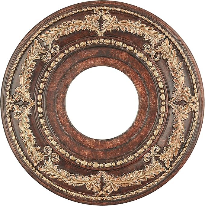 Livex Lighting 8204-63 Ceiling Medallion in Verona Bronze with Aged Gold Leaf Accents 12D x 1.25
