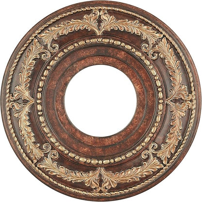 Livex Lighting 8204-63 Ceiling Medallion in Verona Bronze with Aged Gold Leaf Accents 12D x 1.25