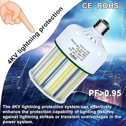 80W LED Corn COB Light Bulb,LED Corn Bulb 5000K Daylight White,2-Pack 800W Equivalent,Super Bright,E26/E39 Base for Indoor Outdoor Workshop Garage Warehouse High Bay Lighting G3 (80W 2PACK)