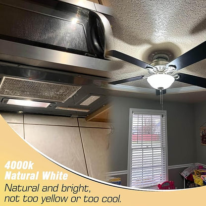 E17 LED Bulb 10 Watt Equivalent 100W 4000K Natural White 1000lm Non-Dimmable 120V E17 Intermediate Base LED Bulb for Desk Lamp, Ceiling Fan Lights, Headboard Reading Lights, Chandelier, 3 Pack