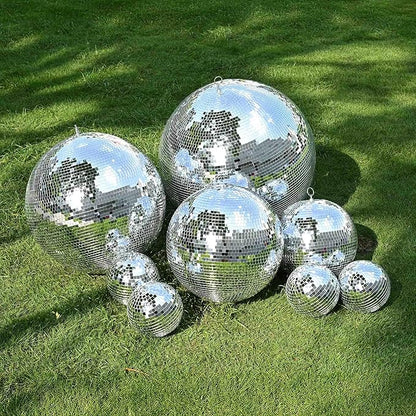 Yescom 4PCS 7" Mirror Disco Ball Set Small Hanging for 70s 80s Party Events Wedding DJ Dance Club Bar Stage Lighting Holiday Business Home Decor Silver