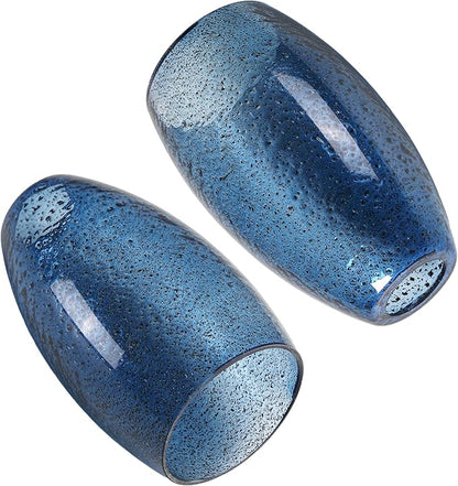 Dark Blue Seeded Glass Pendant Lamp Shade 4.72" Art Glass chandeliers Cover Mini Oval Light Shade Replacement Shade Only Light Fixtures for Kitchen Island Pendant Light 1-Pack