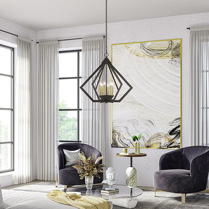 Livex Lighting 40926-04 6 Light Black Chandelier