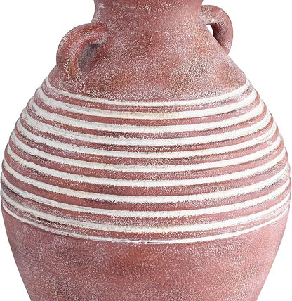 John Timberland Sierra Rustic Southwestern Style Jug Table Lamp 30" Tall Red Brown Sandstone Linen Drum Shade Decor for Living Room Bedroom House Bedside Nightstand Home Office Entryway Reading