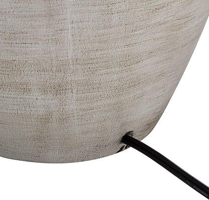Regency Hill Glenn 27" Tall Urn Natural Cottage Southwestern Table Lamps Set of 2 WiFi Smart Socket Gray Terra Cotta Living Room Bedroom Bedside Nightstand House Office Home Reading Beige Shade