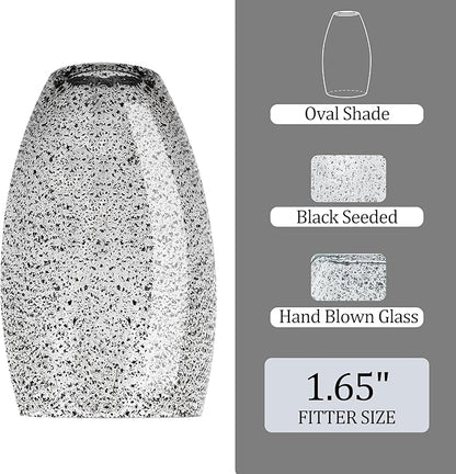 Black Seeded Art Glass Pendant Lamp Shade 4.72" Glass chandeliers Cover Mini Oval Light Shade Replacement Shade Only Light Fixtures for Kitchen Island pendant light 1-Pack