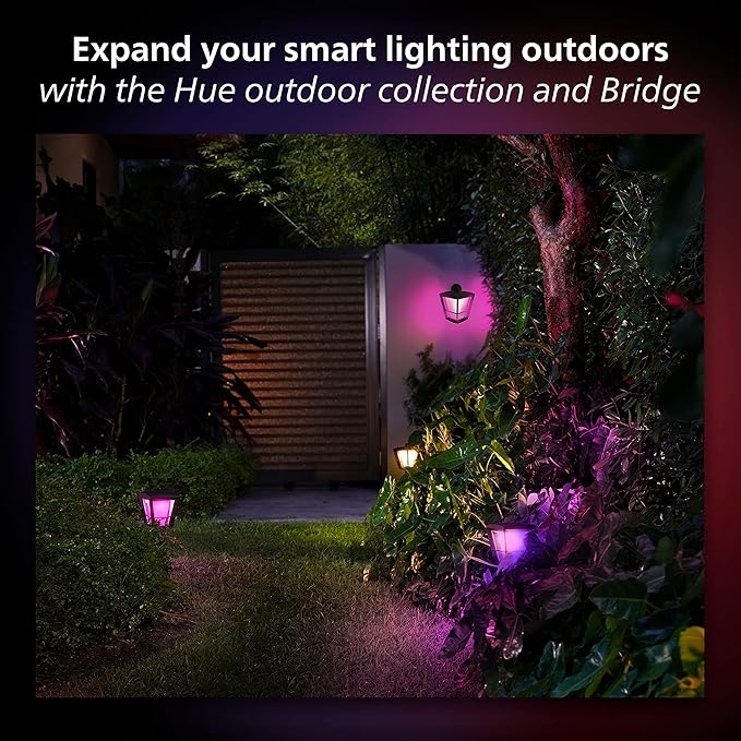 Philips Hue Resonate Outdoor Smart Wall Light, Black - White and Color Ambiance LED Color-Changing Light - 1 Pack - Requires Hue Bridge - Control with Hue App and Voice - Weatherproof
