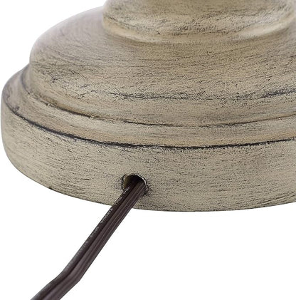 Regency Hill Serena Traditional Country Cottage Table Lamps 27 1/2" Tall Set of 2 Beige Gray Turned Vase White Softback Drum Shade for Bedroom Living Room House Bedside Nightstand Office