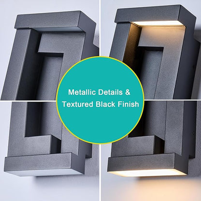 Dusk to Dawn Outdoor LED Wall Lights, Exterior Front Porch & Patio Light, Photocell Sensor Wall Sconce Lamp, IP65 Waterproof, Anti Rust Outside Lighting for House, Doorway, Garage