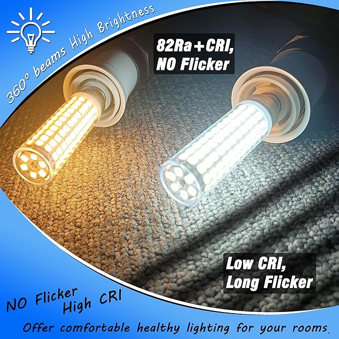 E17 LED Light Bulb 10 Watt Equivalent 100W 6000K Daylight White 1000lm 120V E17 Intermediate Base LED Bulb for Desk Lamp,Ceiling Fan Lights, Headboard Reading Lights, Non-Dimmable, 3 Pack