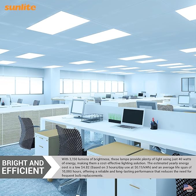 Sunlite FT40DL/850/RS Twin Tube Compact Fluorescent Lamp, FT 4-Pin, 40 Watts, 3150 Lumens, 5000K Daylight, 4-Pin (2G11) Base, ROHS Compliant, 10 Pack