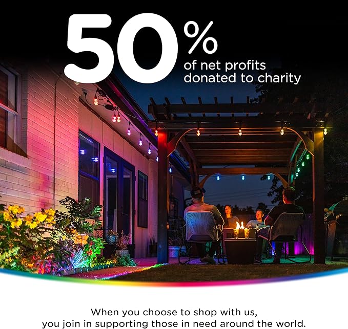 Enbrighten Vibe Eternity Permanent Outdoor Lights, 50ft, 36 RGBWIC LEDs, Smart Everyday Accent Lights, IP67 Waterproof, Compatible with Alexa, Google Home, Black, 82729