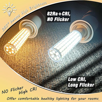 E12 100 Watt Equivalent LED Corn Bulbs 10W 4000K Natural White 1200lm 120V C7 T6 E12 LED Ceiling Fan Light Bulbs for Chandelier Pendant Lighting Candelabra Light Bulbs, Non-dimmable, 4 Pack