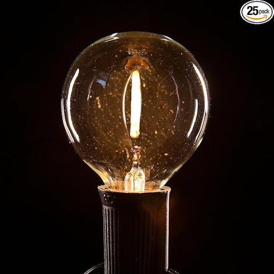 Hometown Evolution, Inc. Box of 25 G50 LED Filament Clear 2 Inch .6 Watt C9 E17 Base Replacement Bulbs