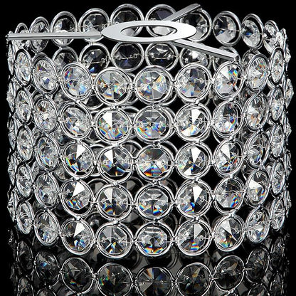 Boao Crystal Lamp Shade Ceiling Light Shade Chandelier Lampshade Fitting for Living Room Bedroom Bathroom Wedding Centerpiece Event Party, Warm White, Bulb Not Included(7 x 7 x 4.3 Inch,Silver)