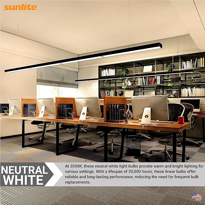 Sunlite 30320 F21T5/835 3 Foot T5 Linear Fluorescent Lamp, 21 Watts, 1900 Lumens, 3500K Neutral White, Miniature G5 Bi-Pin Base, ROHS Compliant, High Performance Straight Tube, 40 Pack