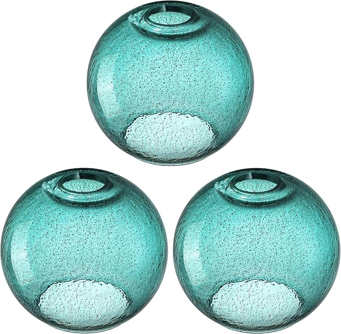 6.3 Inch Replacement Black Seeded Glass Lamp Shade Light Fixture,for Replacement Wall Sconce Pendant Light Ceiling Light Chandelier Shade,Factory Outlet (Ancient Green Glass 3 Pack)