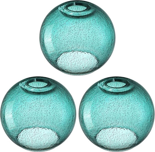 6.3 Inch Replacement Black Seeded Glass Lamp Shade Light Fixture,for Replacement Wall Sconce Pendant Light Ceiling Light Chandelier Shade,Factory Outlet (Ancient Green Glass 3 Pack)
