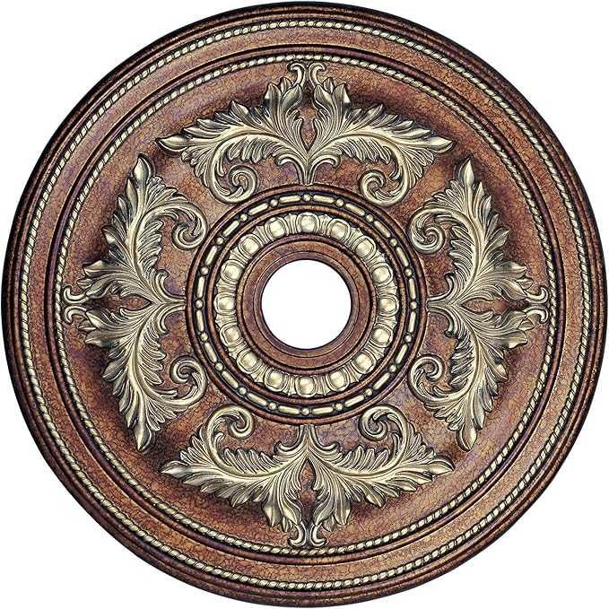 Livex Lighting 8210-64 Ceiling Medallion in Palacial Bronze with Gilded Accents