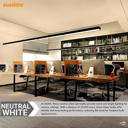 Sunlite 30387 F35T5/835 5 Foot T5 Linear Fluorescent Lamp, 35 Watts, 3100 Lumens, 3500K Neutral White, Miniature G5 Bi-Pin Base, ROHS Compliant, High Performance Straight Tube, 40 Pack